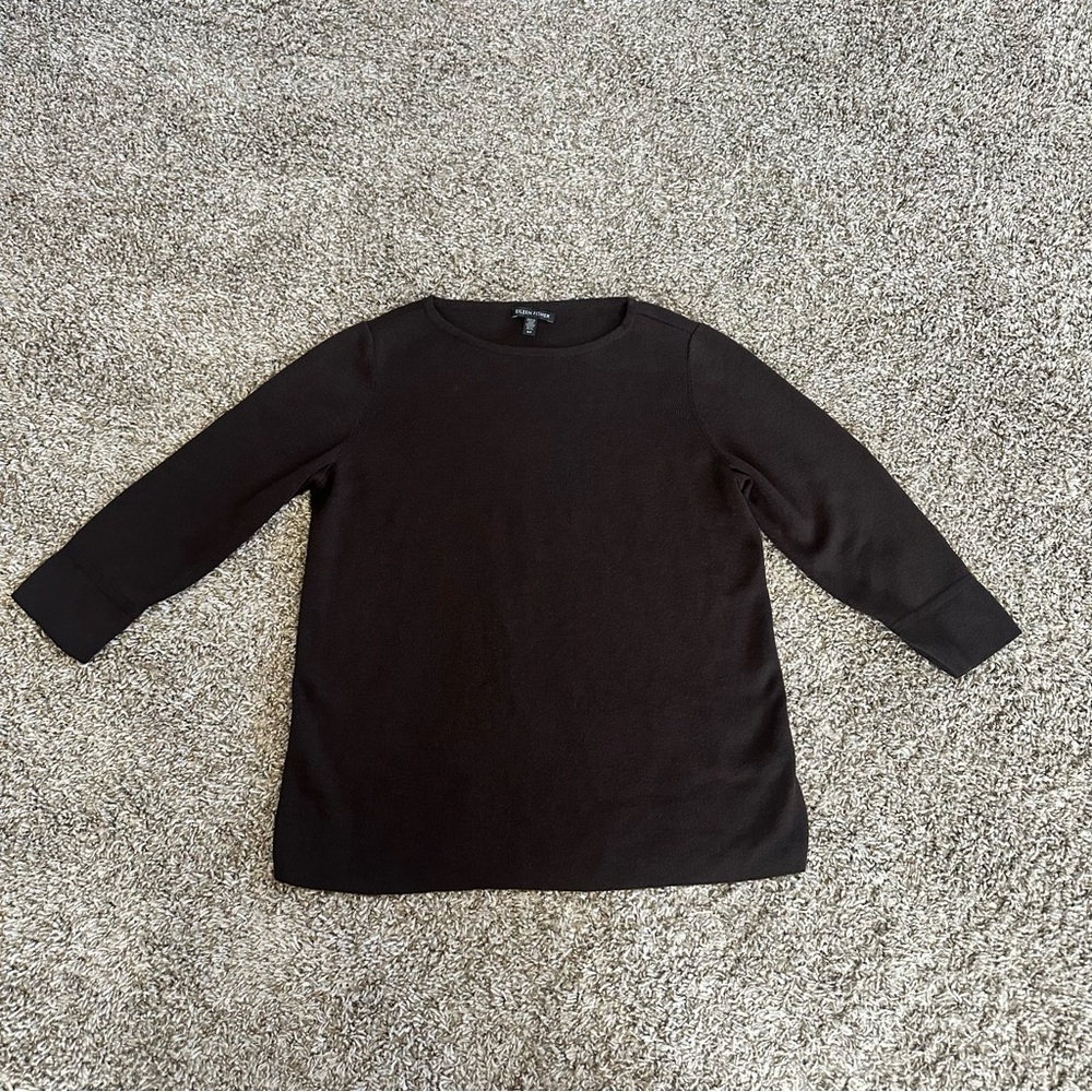 Classic Brown Long Sleeve Knit Top